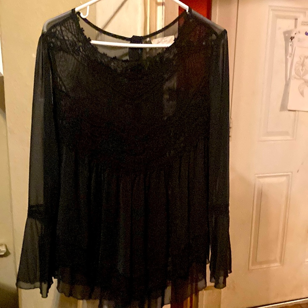 Altered state swing top lace top, flowy, bell sleeves size large